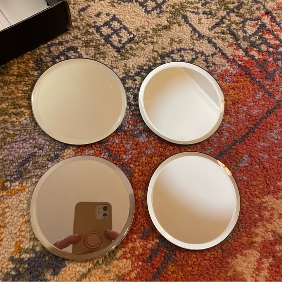West Elm Mirrored Glass Coasters (set of 4) - Picture 4 of 7